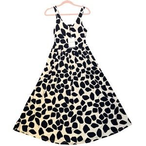 WhoWhatWear Giraffe print Midi Defined Waistline DressXS Safari Quirky Y2K Artsy